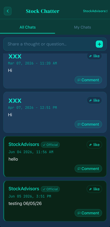 Stock Chatter community feed